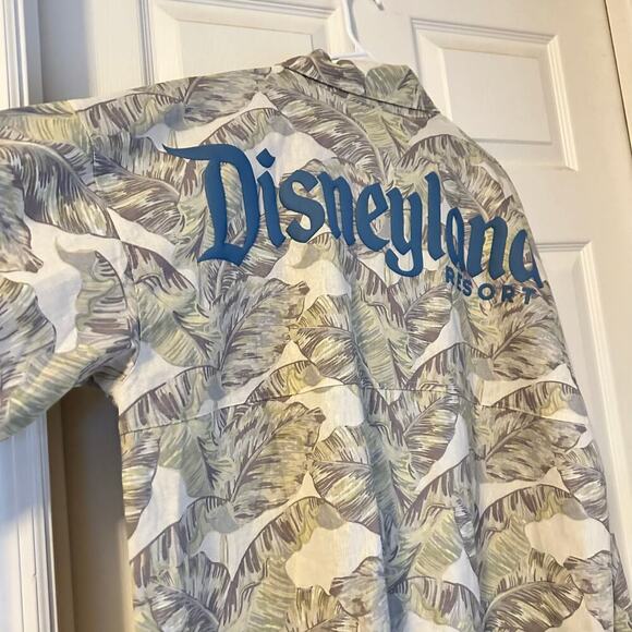 Disneyland Spirit Jersey Linen Button Shacket Shirt Jacket Men XXL Tropical Palm - Picture 2 of 7